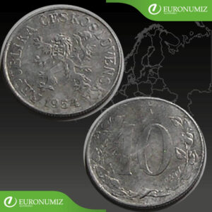 10 HALIEROV 1954 REPUBLIKA CESKOSLOVENSKA