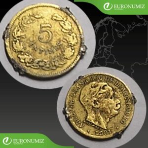 5 CENTIMES 1901 LUXEMBURSKO S OCKAMI
