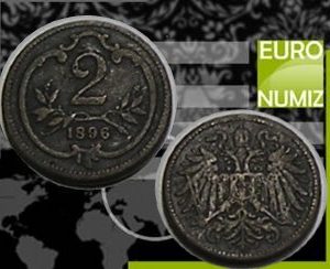 2 HELLER 1896 B.Z. RAKUSKO UHORSKO