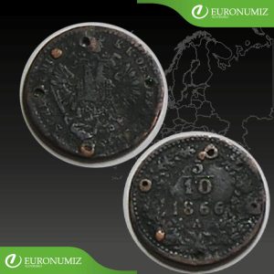 5/10 GRAJCIAR 1866 A RAKUSKO UHORSKO S DIERKAMY