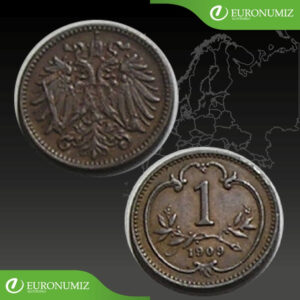 1 HELLER 1909 B.Z. RAKUSKO UHORSKO