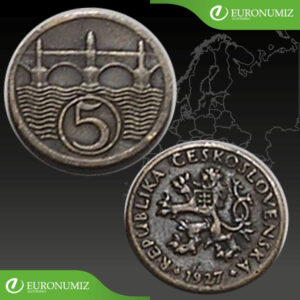 5 HALIER 1927 REPUBLIKA CESKOSLOVENSKA