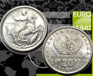 20 DRACHMA 1973 GRECKO