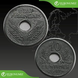 10 CENTIMES 1943 FRANCUZSKO  VELKA VARIANTA