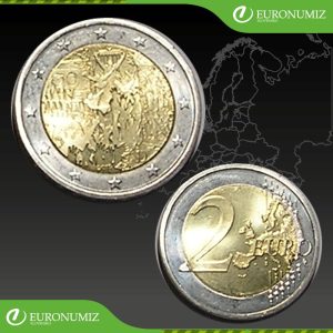 2 € 2019 A NEMECKO PAD BERLINSKEHO MURU Z OBEHU
