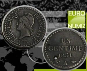 UN CENTIME 1851 A FRANCUZSKO  S DIERKOU
