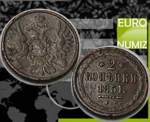 2 KOPEJKY 1851 RUSKO