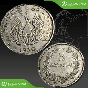 5 DRACHMA 1930 GRECKO