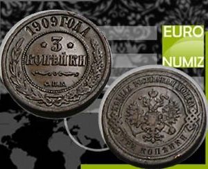 3 KOPEJKY 1909 RUSKO