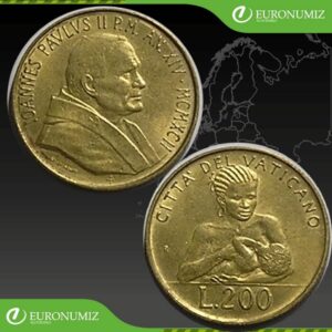 200 LIR 1992 VATIKAN JAN PAVOL II