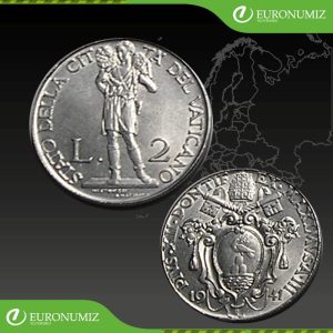 2 LIRI 1941 VATIKAN PIUS XII