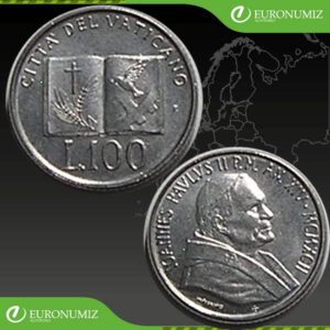 100 LIR 1992 VATIKAN JAN PAVOL II