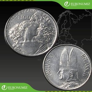 100 LIR 1966 VATIKAN PAVOL VI