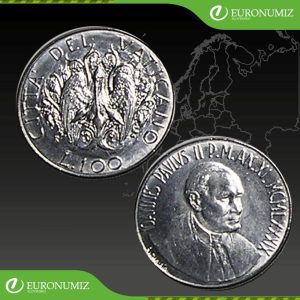 100 LIR 1989 VATIKAN JAN PAVOL II