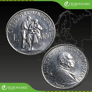 100 LIR 1982 VATIKAN JAN PAVOL II