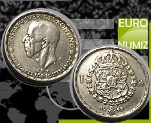 1 KRONA 1948 SVEDSKO  STRIEBRO