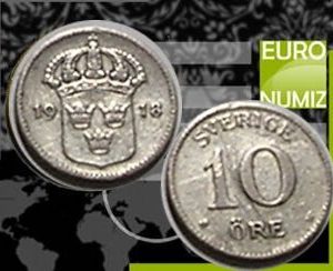 10 ORE 1918 SVEDSKO  STRIEBRO