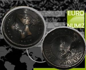 HALF PIASTRE 1887 CYPRUS  PREHNUTY