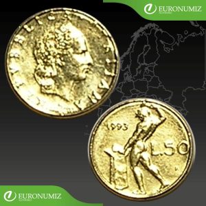 50 LIR 1993 TALIANSKO  POZLATENA