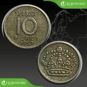 10 ORE 1957 SVEDSKO  STRIEBRO