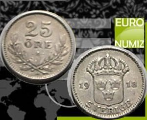 25 ORE 1918 SVEDSKO  STRIEBRO