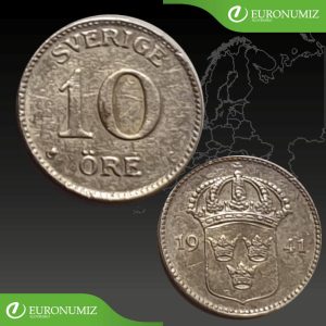 10 ORE 1941 SVEDSKO  STRIEBRO