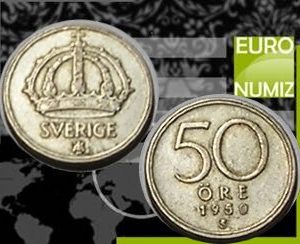 50 ORE 1950 SVEDSKO  STRIEBRO