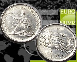 500 LIR 1961 TALIANSKO  STRIEBRO