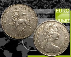 10 PENCE 1969 VELKA BRITANIA