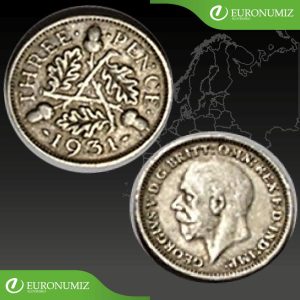 THREE PENCE 1931 VELKA BRITANIA  STRIEBRO