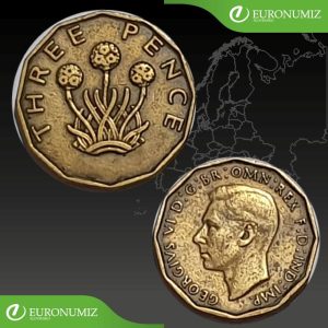 THREE PENCE VELKA BRITANIA - VYBERTE SI ROK Z POPISU