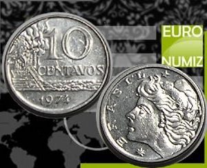 10 CENTAVOS 1974 BRAZILIA