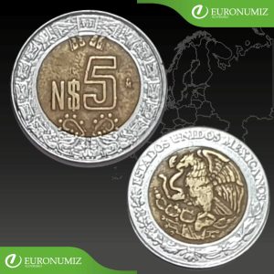 5 PESOS MEXIKO - VYBERTE SI ROK Z POPISU