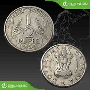 1/2 RUPEE 1956 INDIA