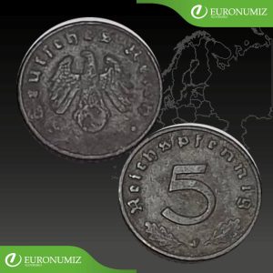 5 REICHSPFENNIG NEMECKO - VYBERTE SI ROK Z POPISU