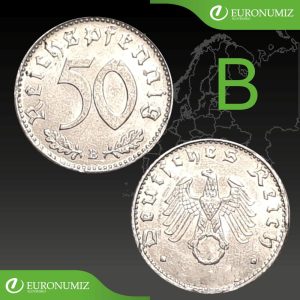 50 REICHSPFENNIG B NEMECKO - VYBERTE SI ROK Z POPISU