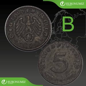 5 REICHSPFENNIG B NEMECKO - VYBERTE SI ROK Z POPISU