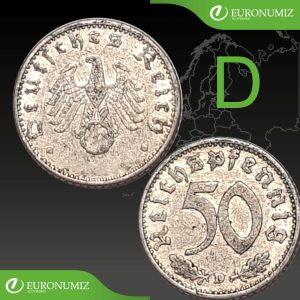50 REICHSPFENNIG D NEMECKO - VYBERTE SI ROK Z POPISU