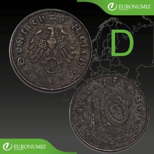 10 REICHSPFENNIG D NEMECKO - VYBERTE SI ROK Z POPISU