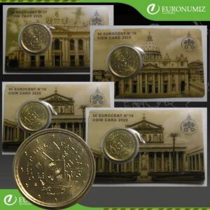 50 CENT 2025 VATIKAN 4x COIN CARD č. 16, 17, 18, 19 PAPEZSKE BAZILIKY UNC