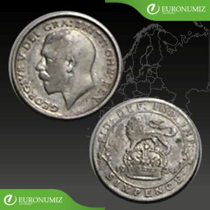 SIX PENCE 1924 VELKA BRITANIA  STRIEBRO