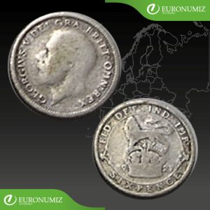 SIX PENCE 1927 VELKA BRITANIA  STRIEBRO