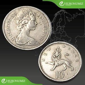10 PENCE 1975 VELKA BRITANIA