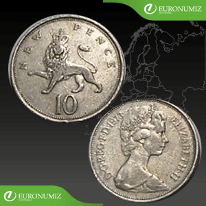 10 PENCE 1973 VELKA BRITANIA