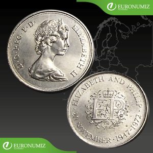 25 PENCE 1972 VELKA BRITANIA