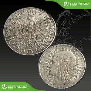 10 ZLOTYCH 1932 POLSKO  STRIEBRO