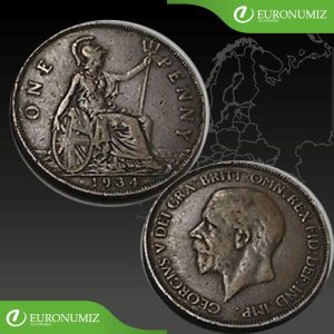 ONE PENNY 1934 VELKA BRITANIA