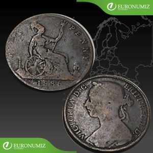 ONE PENNY 1886 VELKA BRITANIA