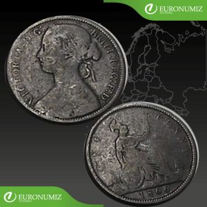 ONE PENNY 1866 VELKA BRITANIA