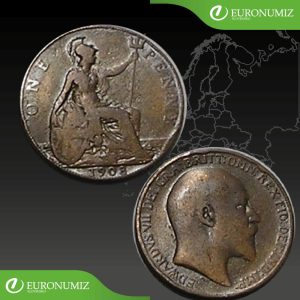 ONE PENNY 1908 VELKA BRITANIA